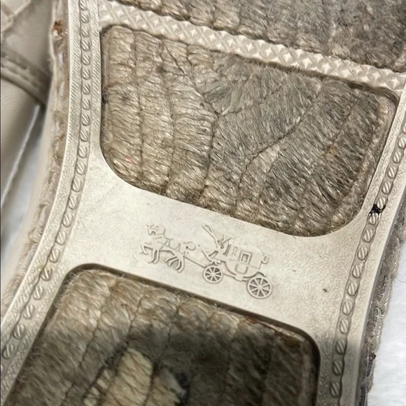 COACH- Rhodelle Soft Lambskin Women's Chalk Espadrille Flats- 9M - Picture 5 of 10